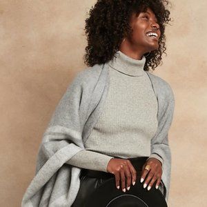 NWOT Banana Republic ribbed turtleneck sweater heather gray M